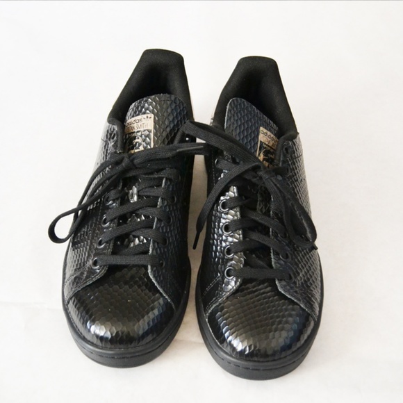 Adidas Stan Smith Rose Gold and Black Sneakers - Picture 2 of 8